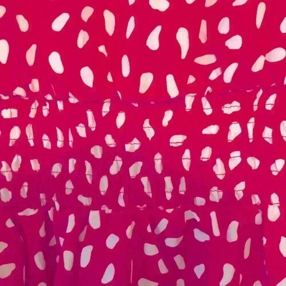 Red Dotted Sleeveless Mini Dress Large - Picture 4 of 6